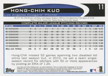 2012 Topps - Red #11 Hong-Chih Kuo Back
