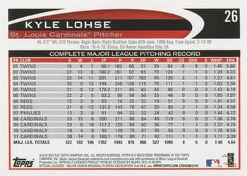 2012 Topps - Red #26 Kyle Lohse Back