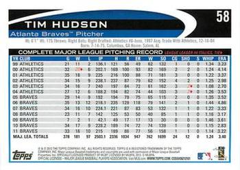 2012 Topps - Red #58 Tim Hudson Back