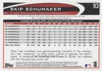 2012 Topps - Red #93 Skip Schumaker Back