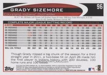 2012 Topps - Red #96 Grady Sizemore Back