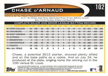 2012 Topps - Red #102 Chase d'Arnaud Back