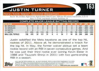 2012 Topps - Red #163 Justin Turner Back