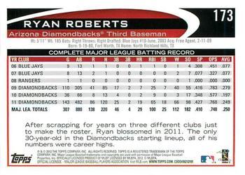 2012 Topps - Red #173 Ryan Roberts Back