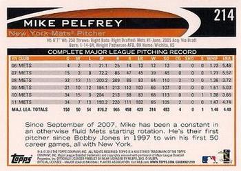 2012 Topps - Red #214 Mike Pelfrey Back