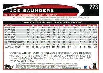2012 Topps - Red #223 Joe Saunders Back
