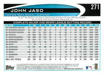 2012 Topps - Red #271 John Jaso Back