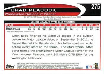 2012 Topps - Red #275 Brad Peacock Back