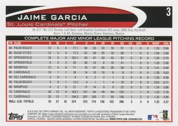 2012 Topps - Red #3 Jaime Garcia Back