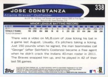 2012 Topps - Red #338 Jose Constanza Back