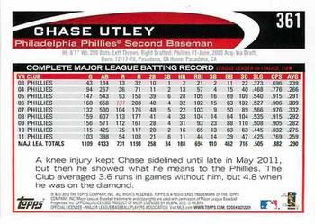 2012 Topps - Red #361 Chase Utley Back