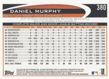 2012 Topps - Red #380 Daniel Murphy Back
