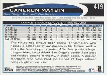 2012 Topps - Red #419 Cameron Maybin Back