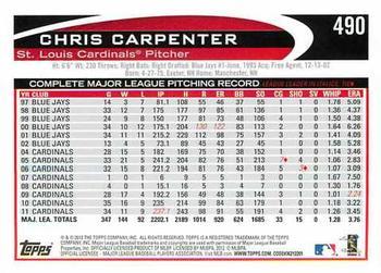 2012 Topps - Red #490 Chris Carpenter Back