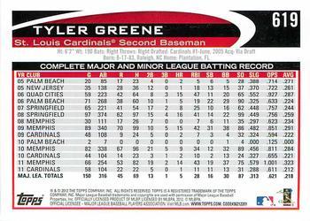 2012 Topps - Red #619 Tyler Greene Back