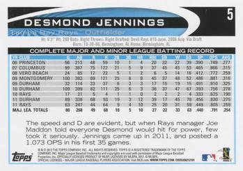 2012 Topps - Red #5 Desmond Jennings Back