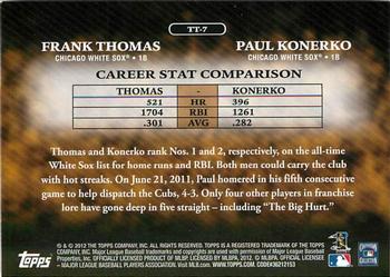 2012 Topps - Timeless Talents #TT-7 Frank Thomas / Paul Konerko Back