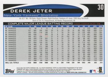 2012 Topps - Blue #30 Derek Jeter Back