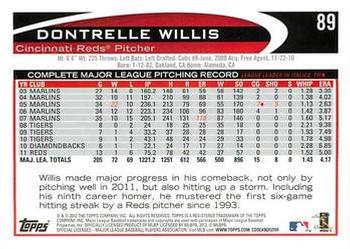 2012 Topps - Blue #89 Dontrelle Willis Back