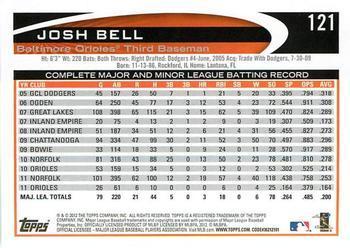 2012 Topps - Blue #121 Josh Bell Back
