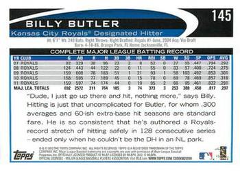 2012 Topps - Blue #145 Billy Butler Back