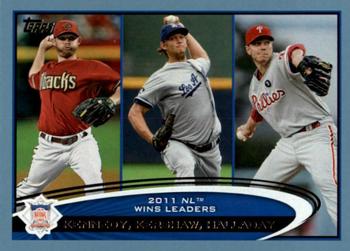 2012 Topps - Blue #156 Ian Kennedy / Clayton Kershaw / Roy Halladay Front