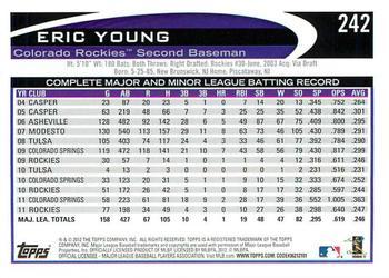 2012 Topps - Blue #242 Eric Young Back