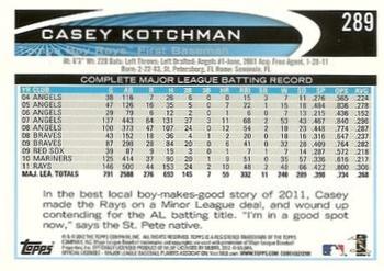 2012 Topps - Blue #289 Casey Kotchman Back