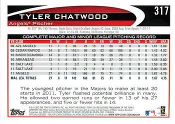 2012 Topps - Blue #317 Tyler Chatwood Back