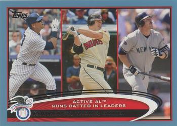 2012 Topps - Blue #324 Active AL Runs Batted In Leaders (Alex Rodriguez / Jim Thome / Jason Giambi) Front