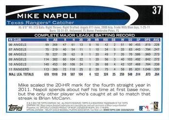 2012 Topps - Blue #37 Mike Napoli Back