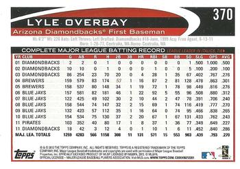 2012 Topps - Blue #370 Lyle Overbay Back