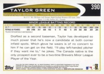 2012 Topps - Blue #390 Taylor Green Back