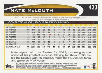 2012 Topps - Blue #433 Nate McLouth Back