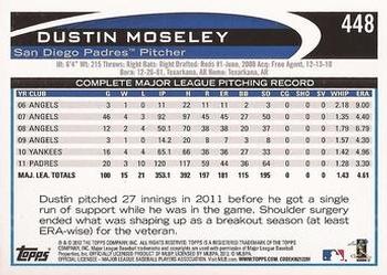2012 Topps - Blue #448 Dustin Moseley Back
