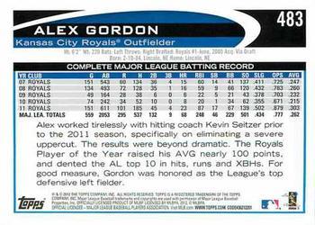 2012 Topps - Blue #483 Alex Gordon Back