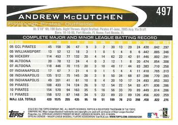 2012 Topps - Blue #497 Andrew McCutchen Back