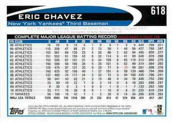 2012 Topps - Blue #618 Eric Chavez Back