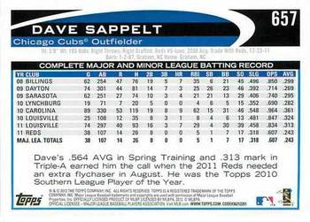 2012 Topps - Blue #657 Dave Sappelt Back