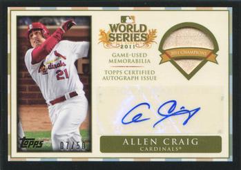 2012 Topps - World Champion Autograph Relics #WCAR-AC Allen Craig Front
