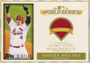 2012 Topps - World Champion Relics #WCR-YM Yadier Molina Front
