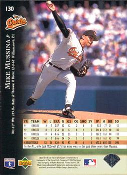 1995 Upper Deck #130 Mike Mussina Back