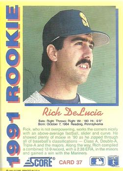 1991 Score Rookies #37 Rich DeLucia Back