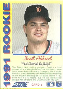 1991 Score Rookies #3 Scott Aldred Back