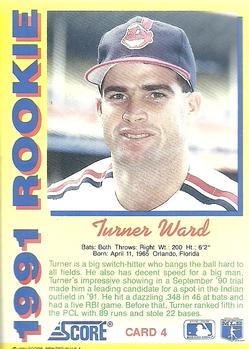 1991 Score Rookies #4 Turner Ward Back