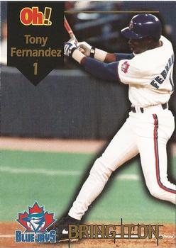 1998 Oh Henry! Toronto Blue Jays SGA #NNO Tony Fernandez Front