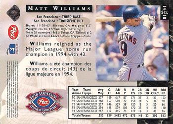 1995 Post Canada Anniversary Edition #14 Matt Williams Back