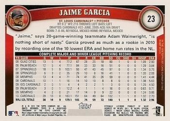 2011 Topps - Cognac Diamond Anniversary #23 Jaime Garcia Back
