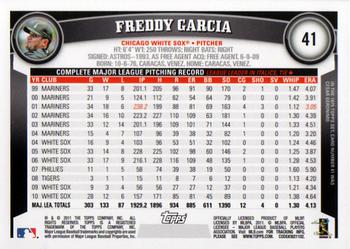 2011 Topps - Cognac Diamond Anniversary #41 Freddy Garcia Back