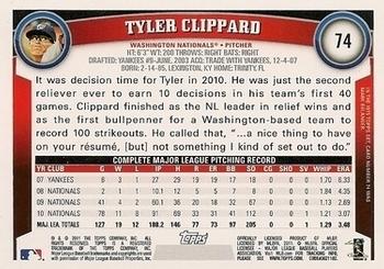 2011 Topps - Cognac Diamond Anniversary #74 Tyler Clippard Back